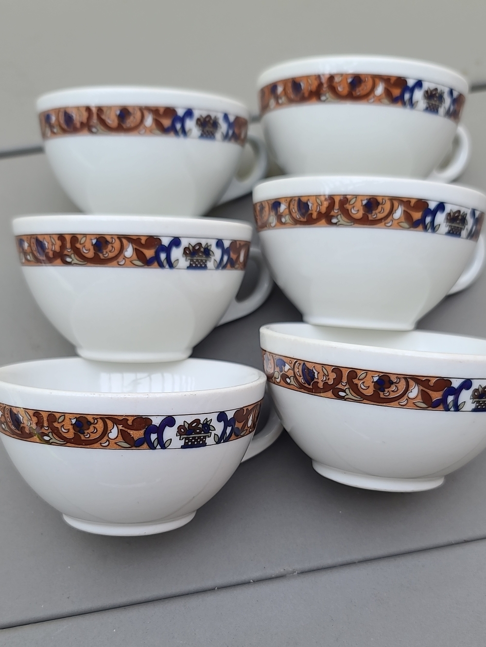 Set Of 6 Vintage 1945 Shenango China Roosevelt Hotel Restaurant Ware Cups